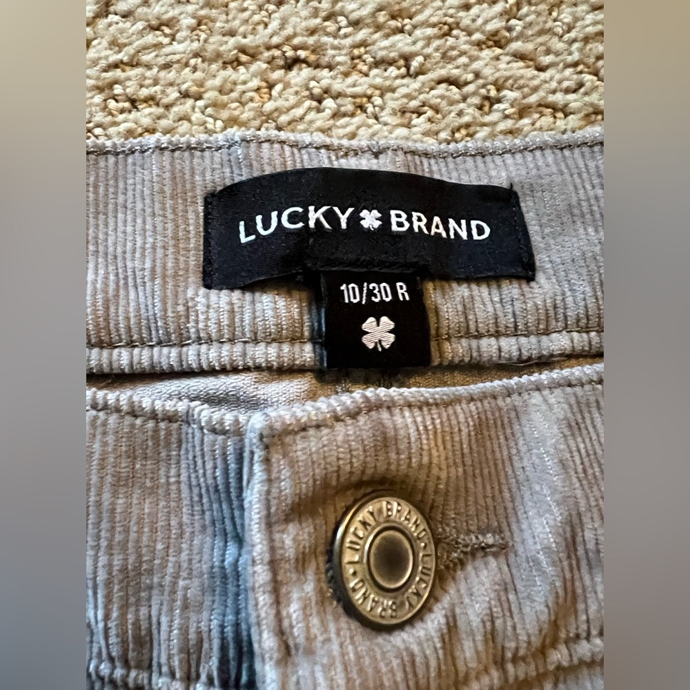 Lucky Brand gray corduroy Relaxed Straight Pants - Picture 3 of 5
